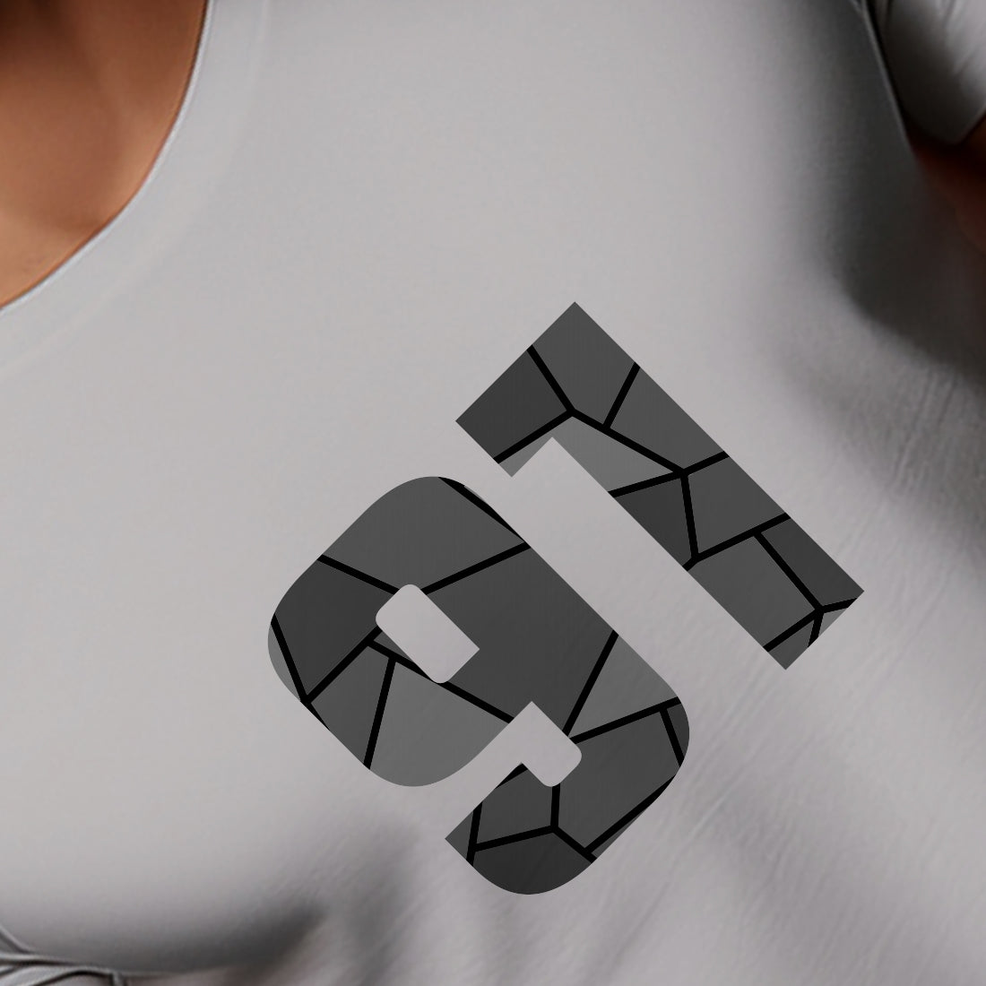91 Number Unisex T-Shirt (Melange Grey)