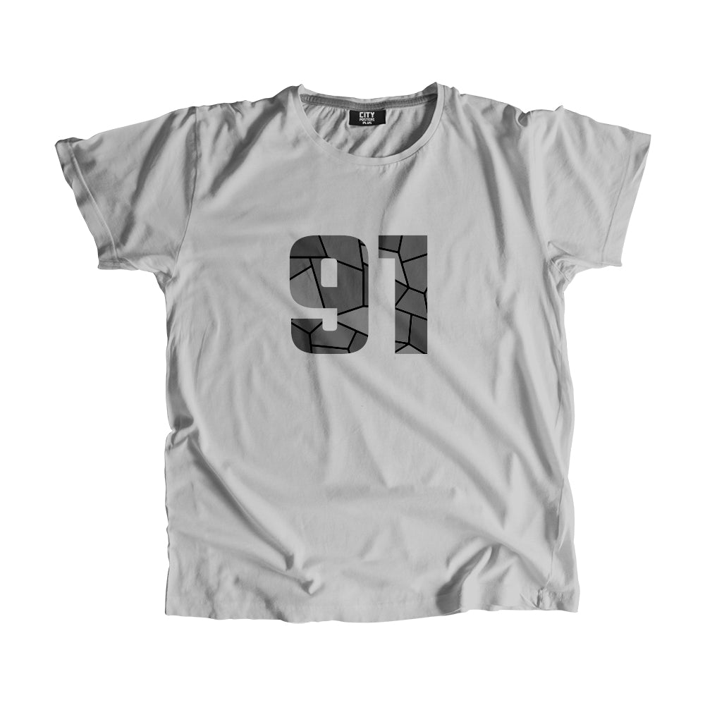 91 Number Unisex T-Shirt (Melange Grey)
