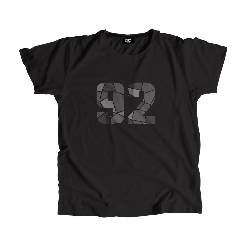 92 Number Unisex T-Shirt (Black)