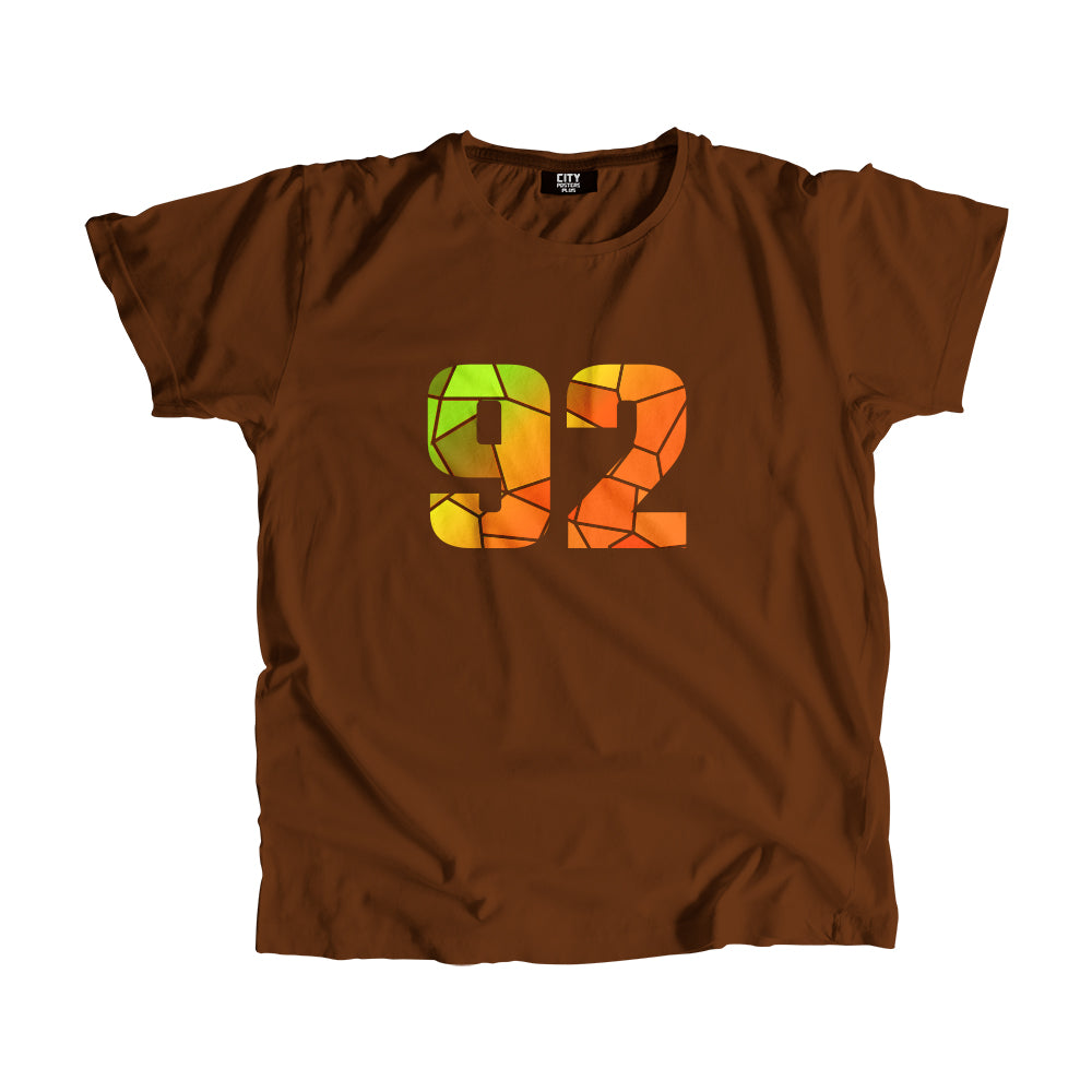 92 Number Unisex T-Shirt (Brown)