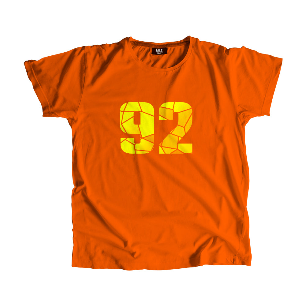 92 Number Unisex T-Shirt (Orange)