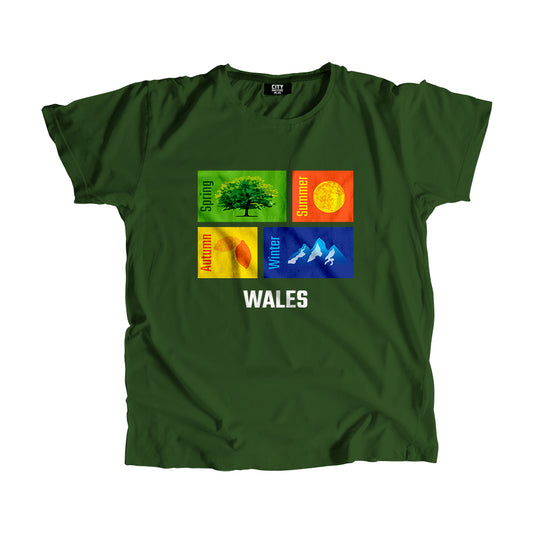 WALES Seasons Unisex T-Shirt (Olive Green)