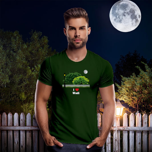 Wadi Street Lamp Trees Night Moon Unisex T-Shirt