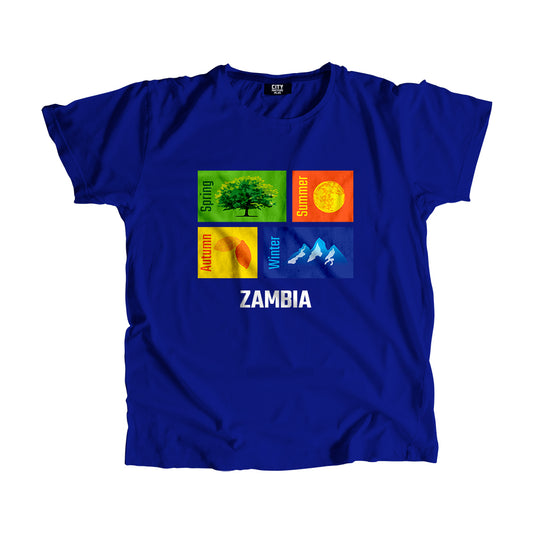 ZAMBIA Seasons Unisex T-Shirt (Royal Blue)